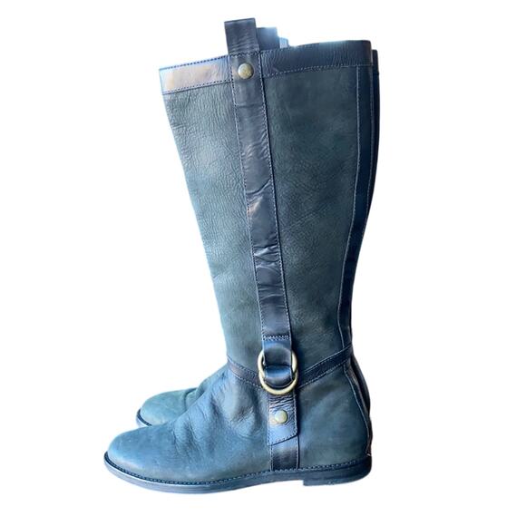 Cole Haan Charcoal Black Liberty Boots leather flat winter minimalist size 6.5 - Picture 2 of 10